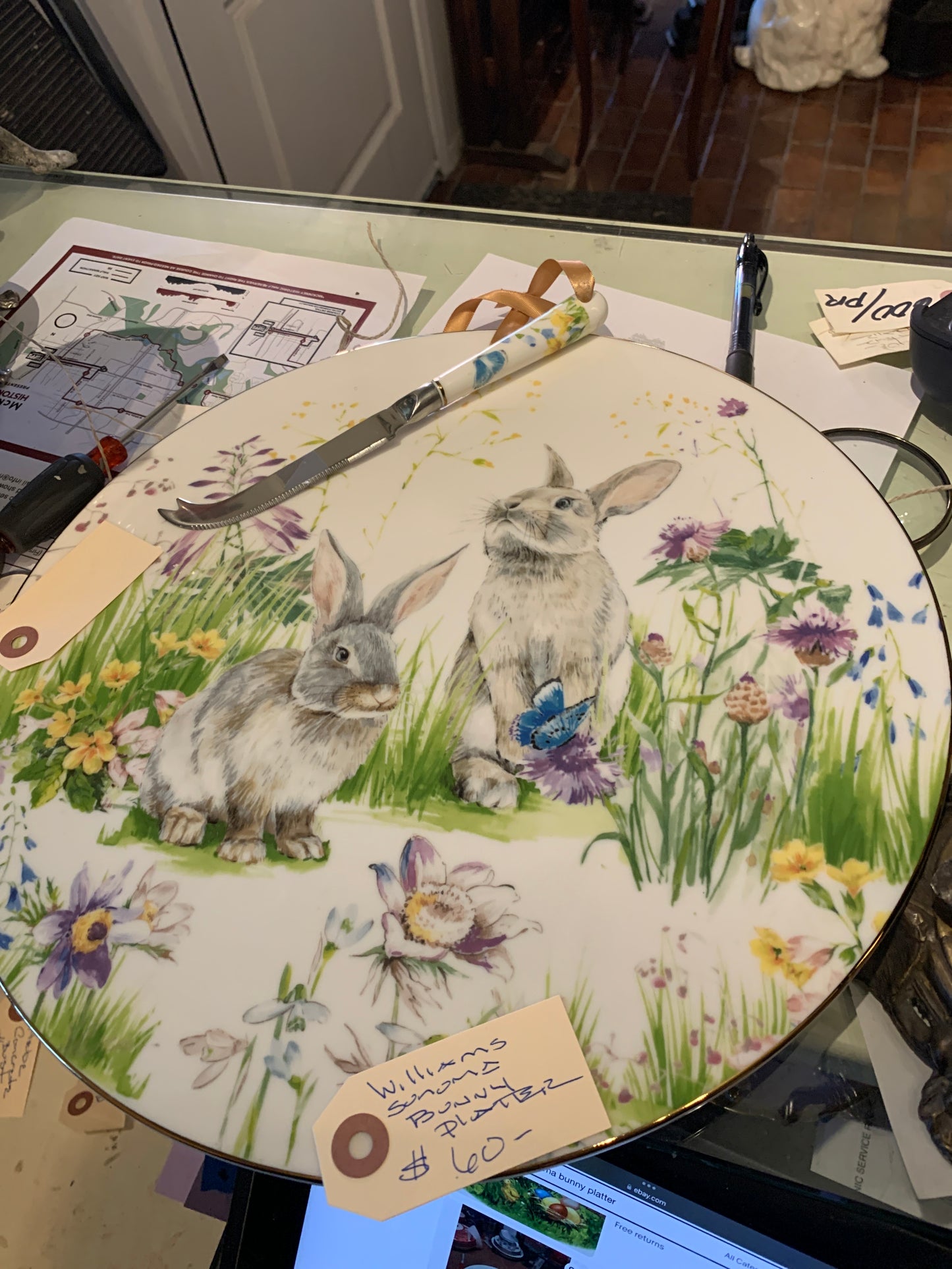 889. Williams Sonoma bunny platter