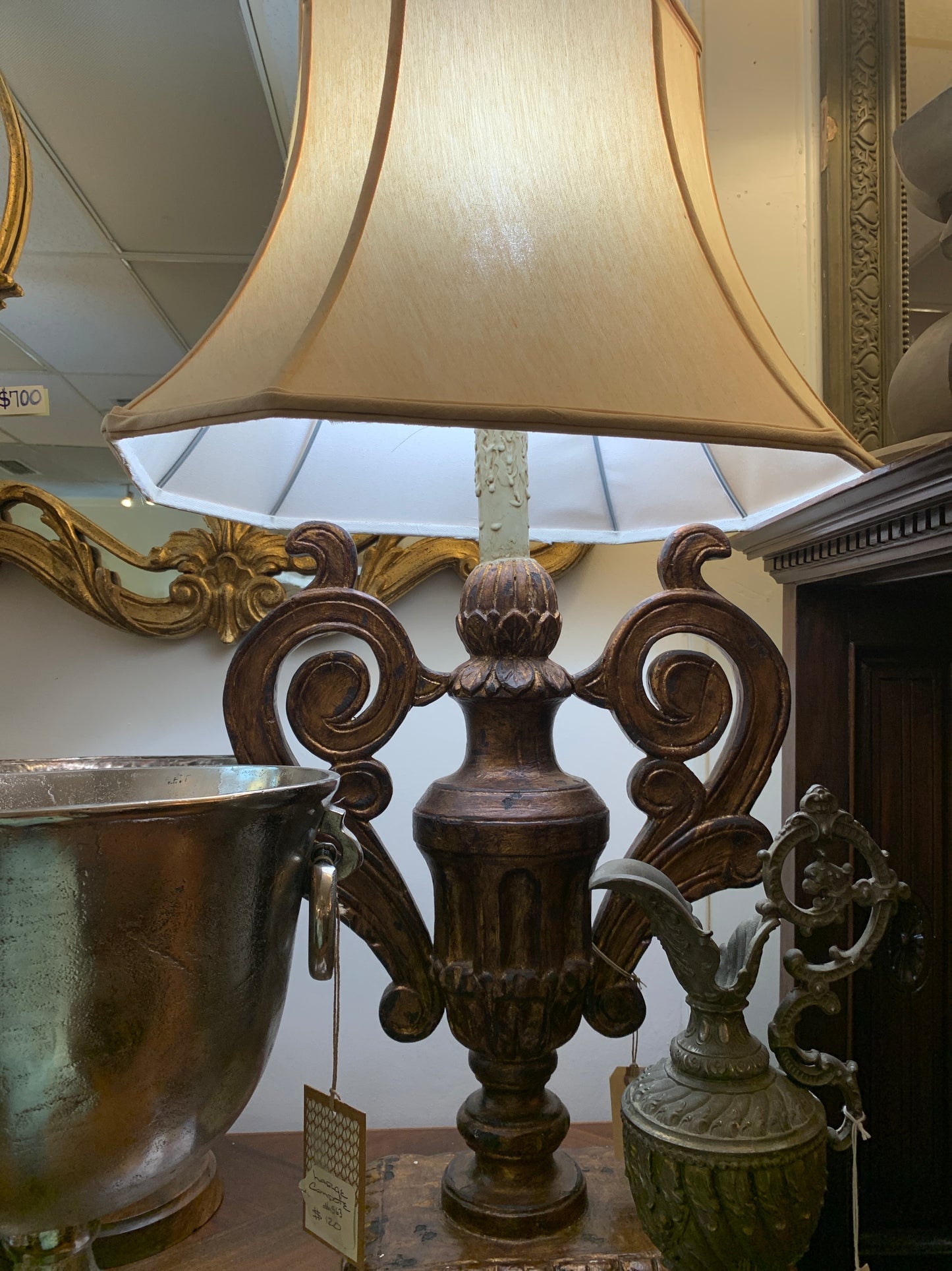 151. Gold urn handled lamps