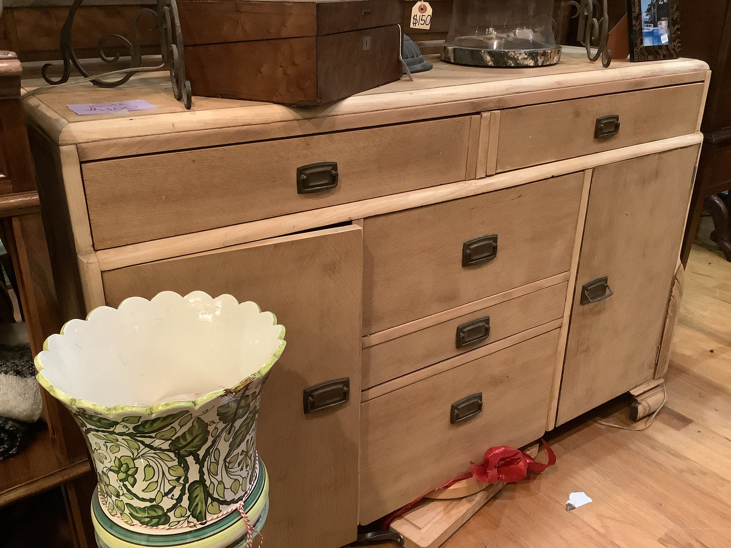 160. Natural wood buffet