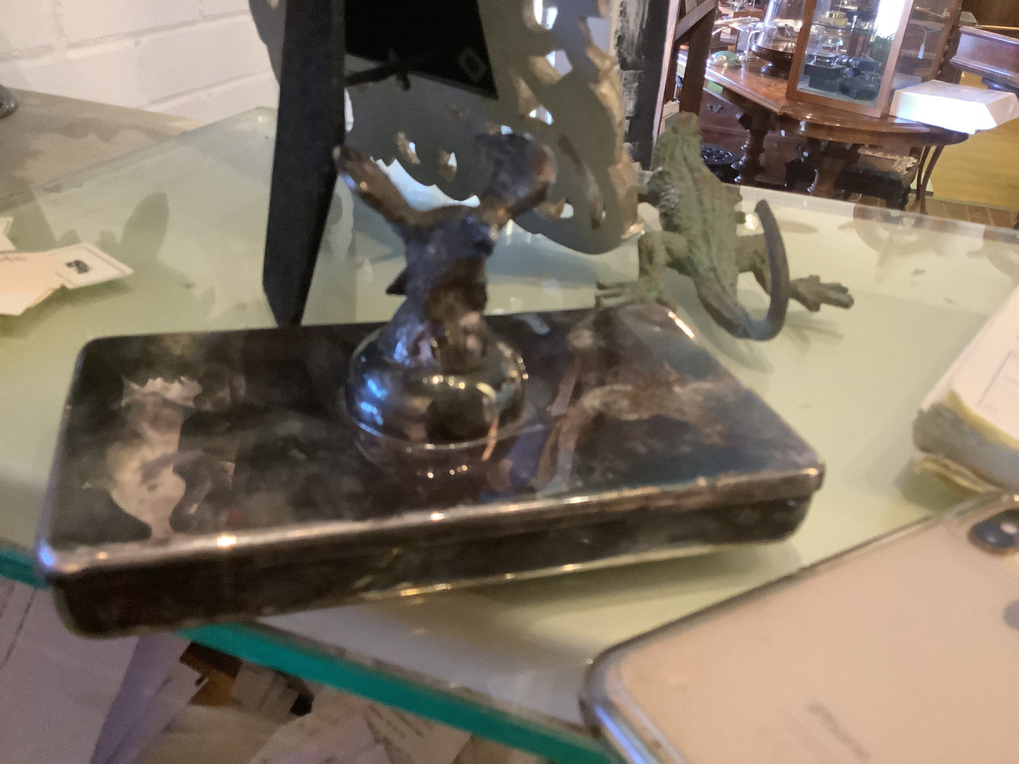 Silverplate card holder