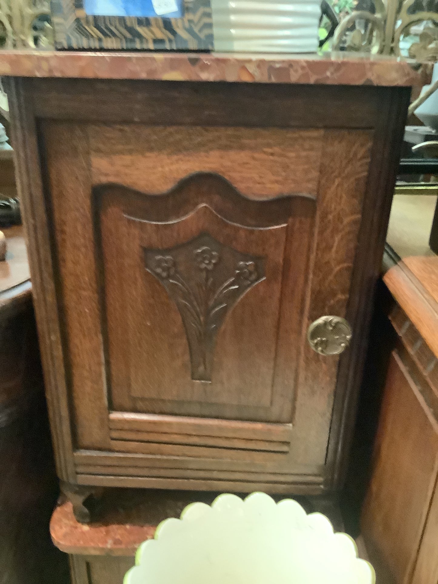 American oak nightstands