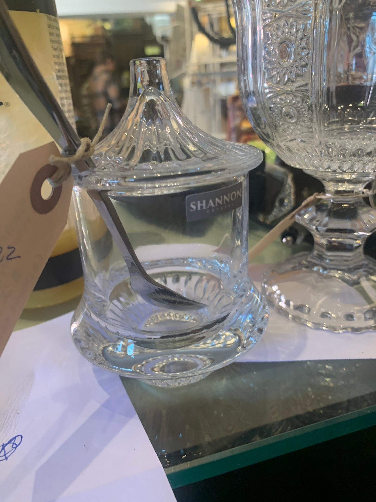 922. Shannon crystal honey/jam jar