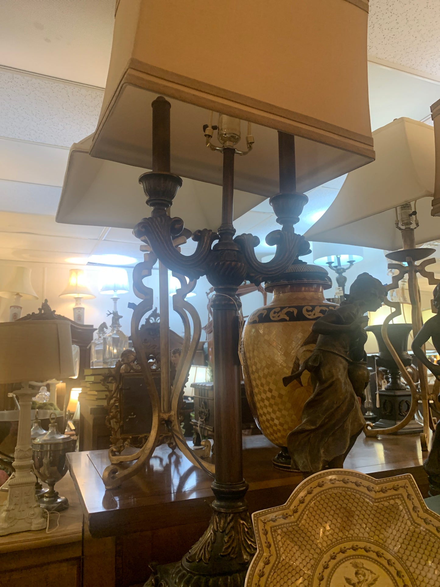 4057. Candelabra style lamps