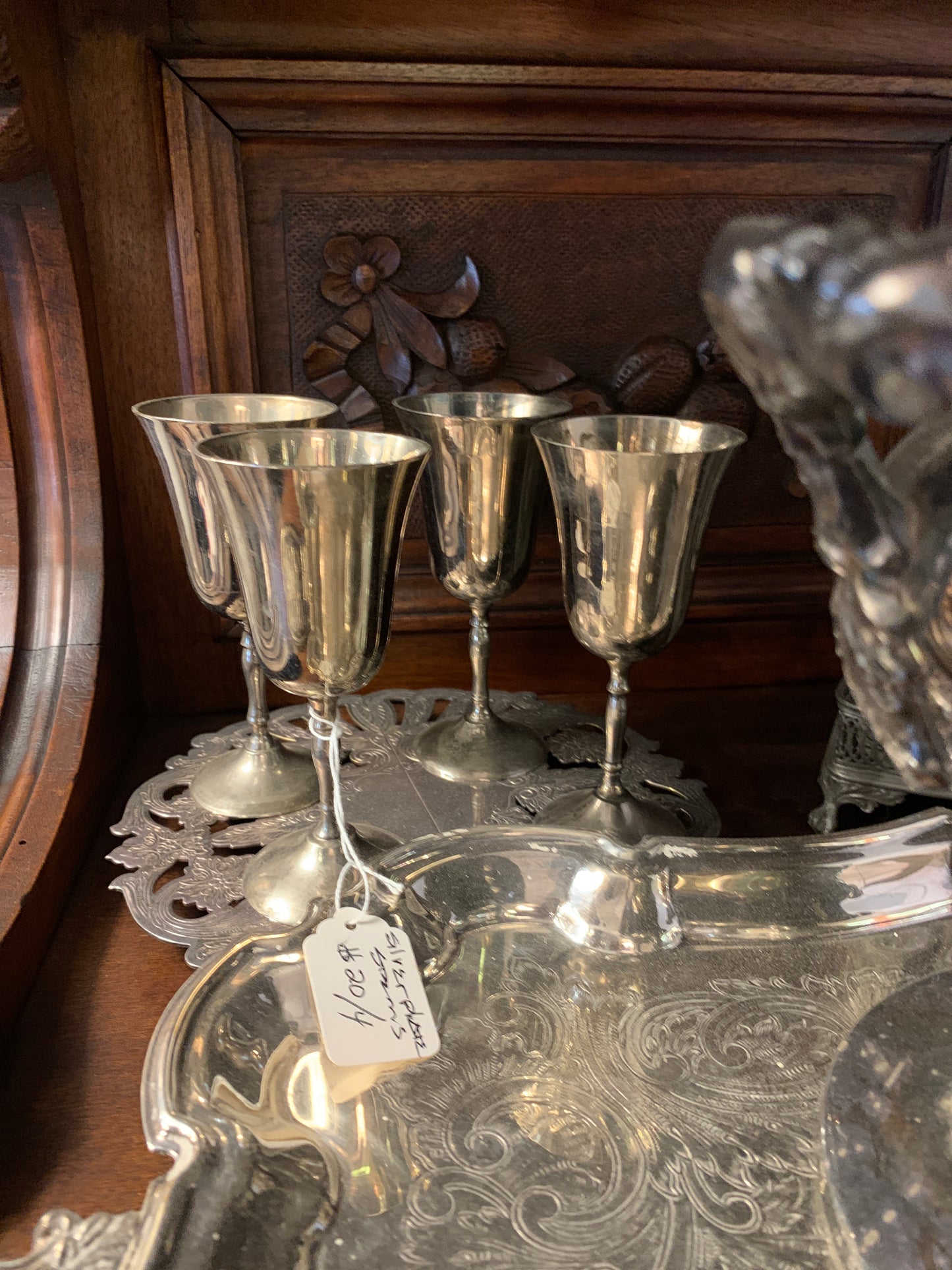 390. Silver plate stems /4