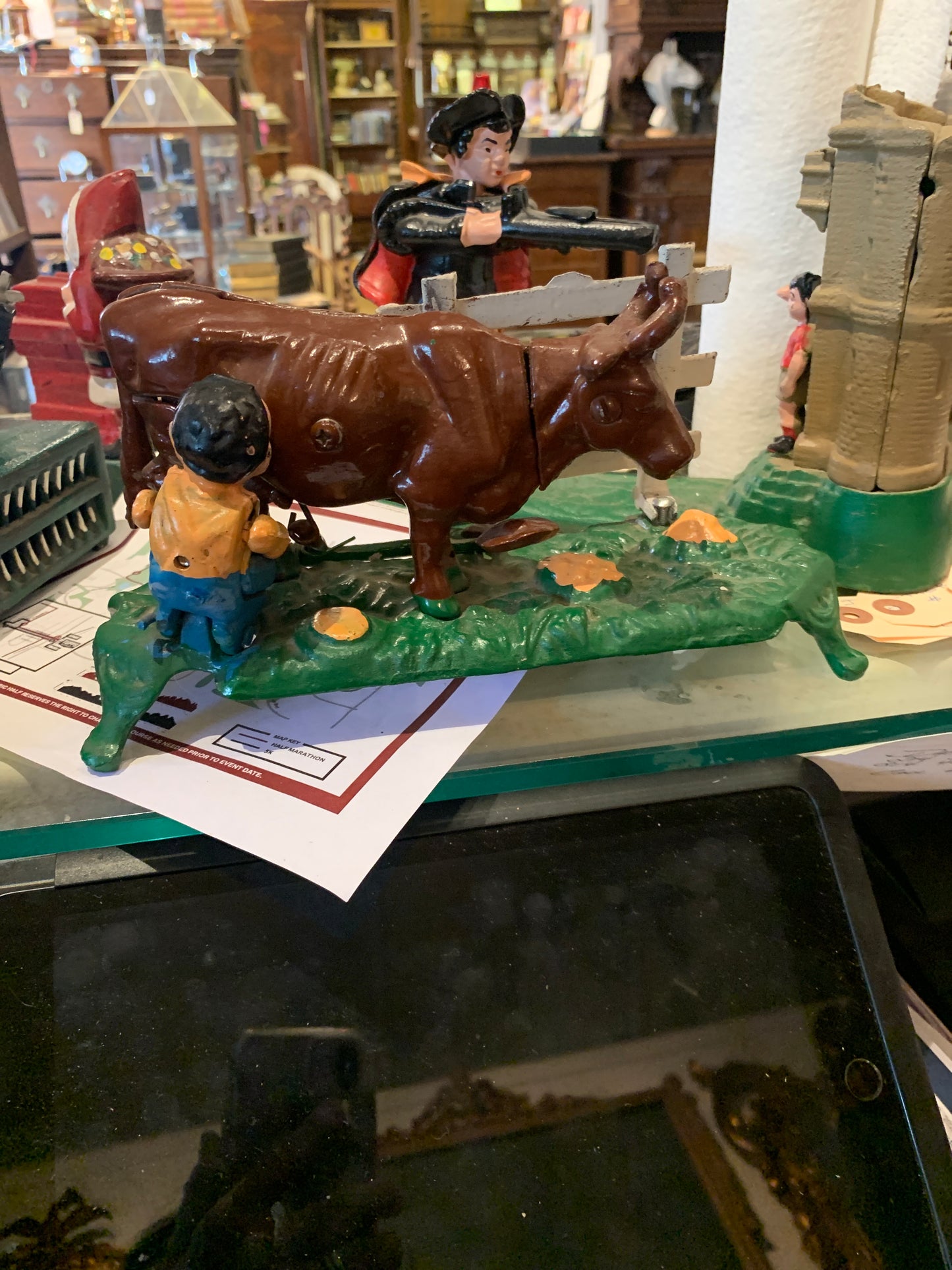 385. Farmer w/ cow bank