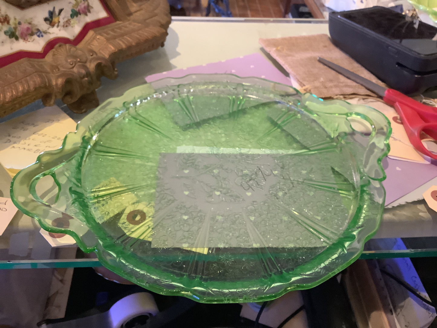 Cherry blossom depression glass
