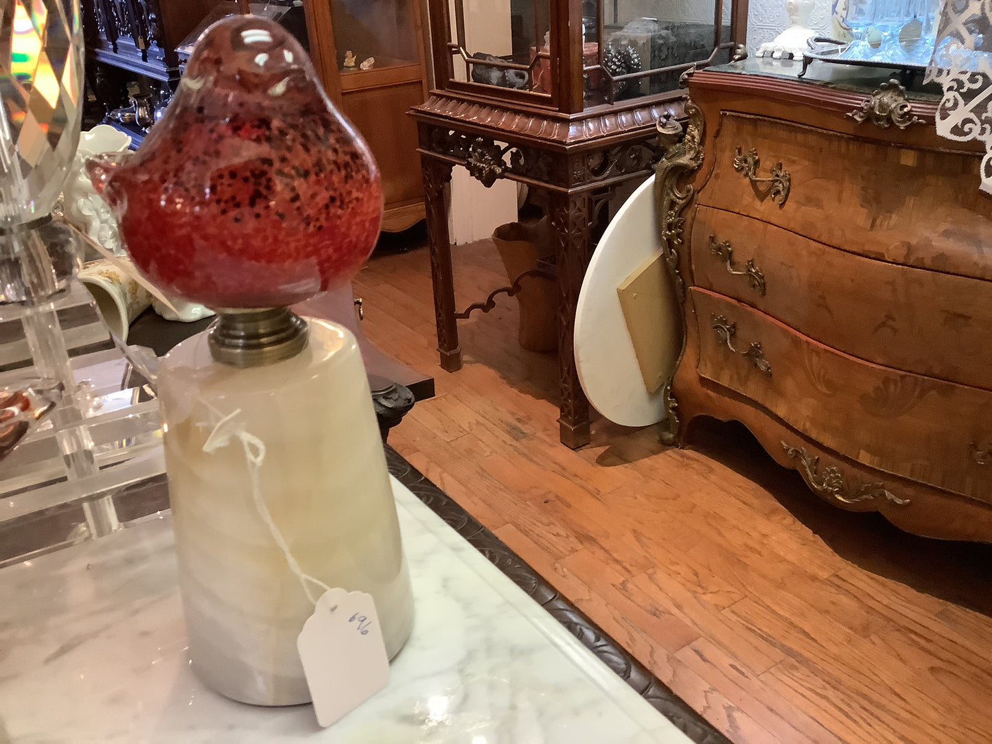 696. Art glass cardinal