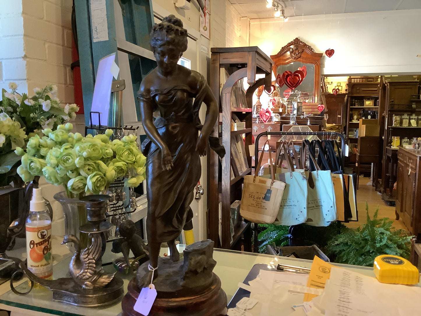 514. Jeune mere spelter statue
