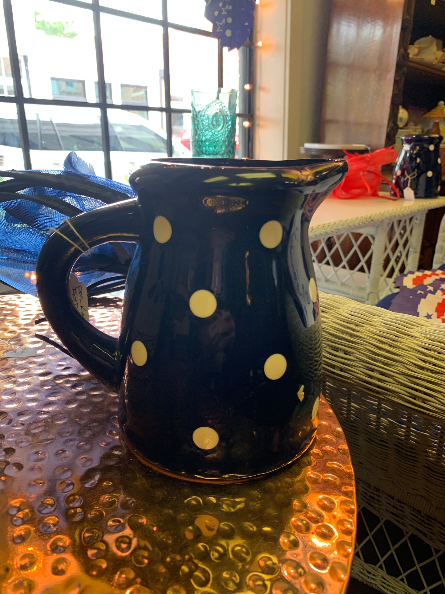 Polka dot pitcher