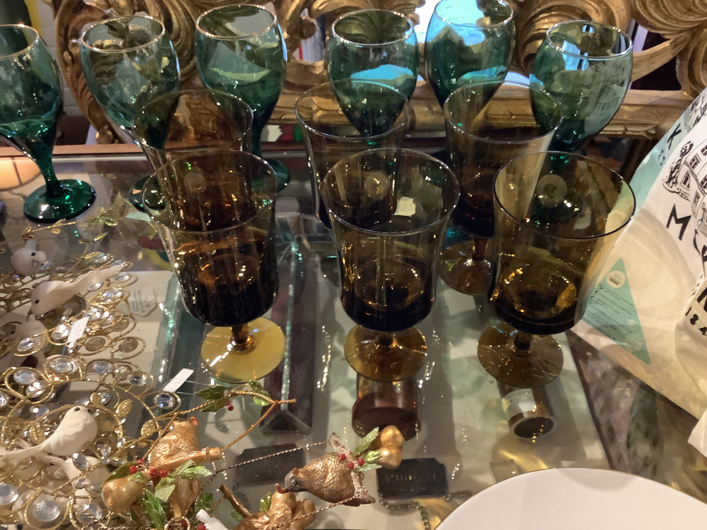 Amber wine glasses/6