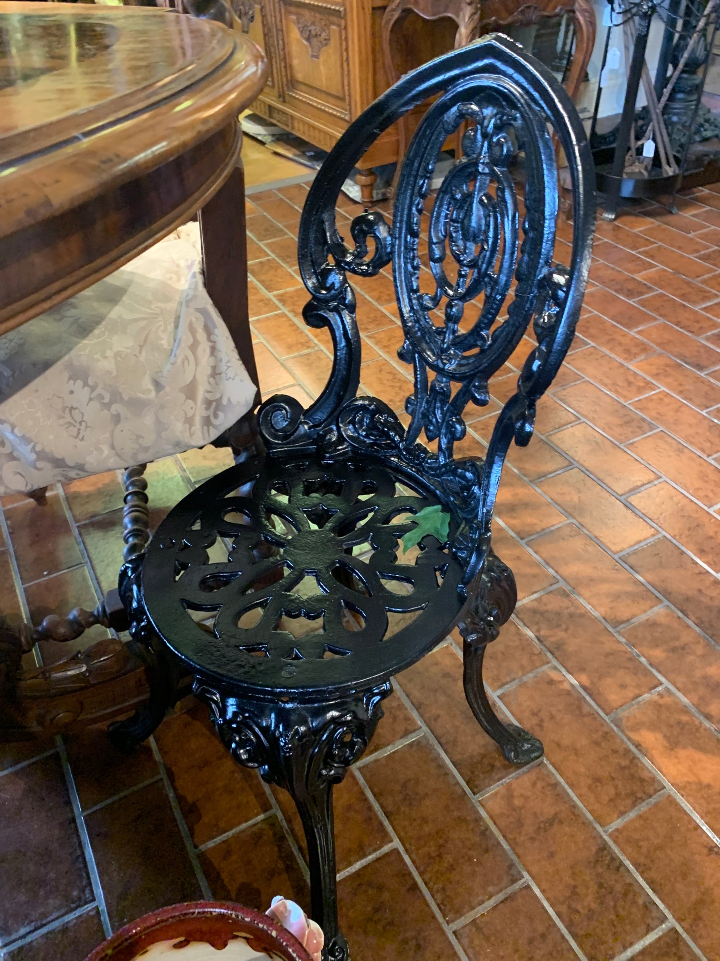Black iron chair