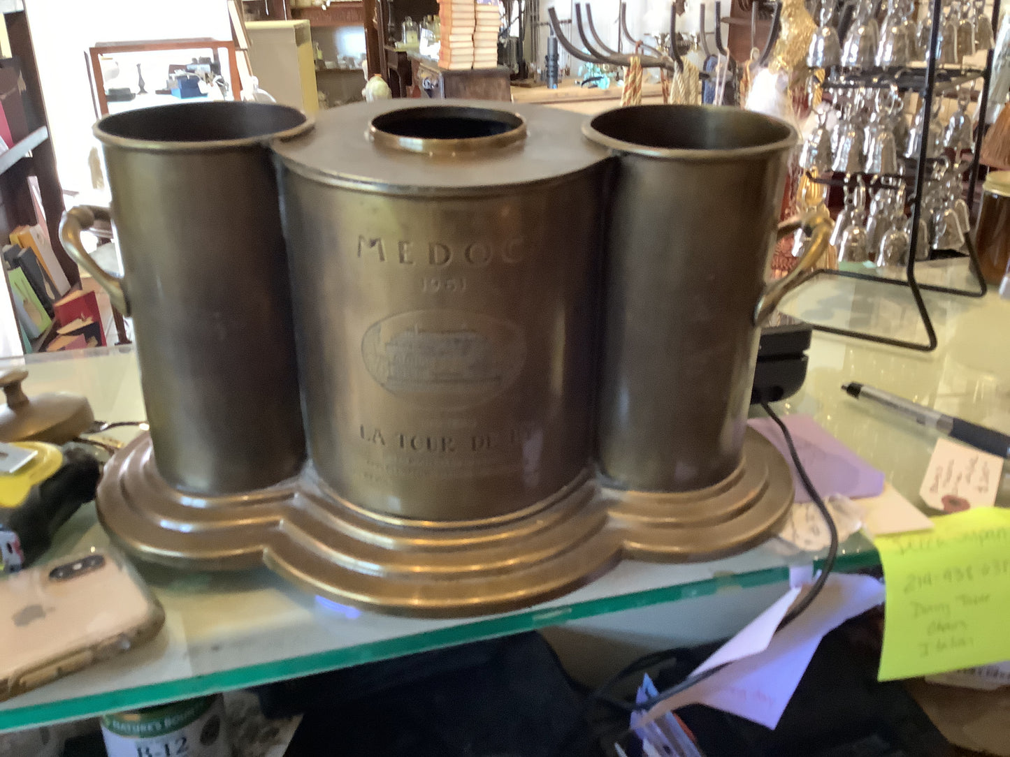 Brass medoc wine chiller