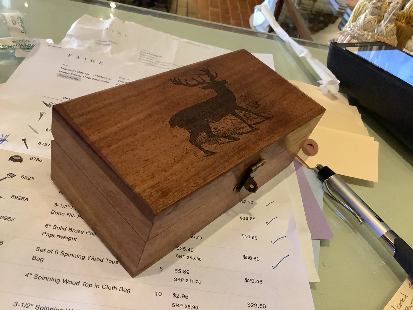 232. Wood stag box