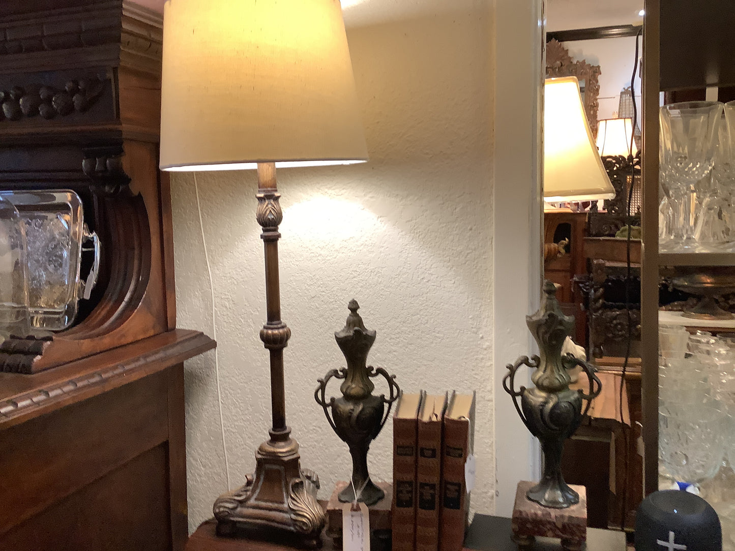 222. Gold lamp pair