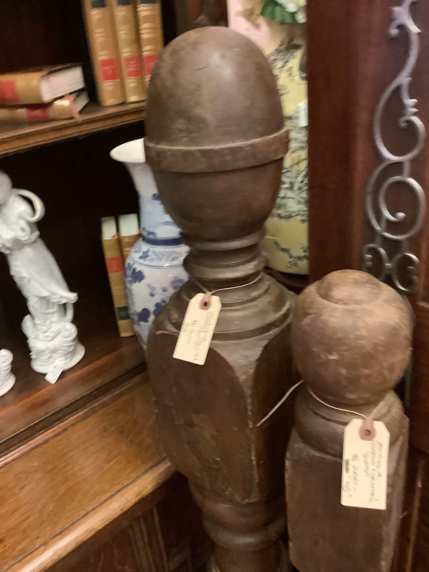 Antique wood newel 53”