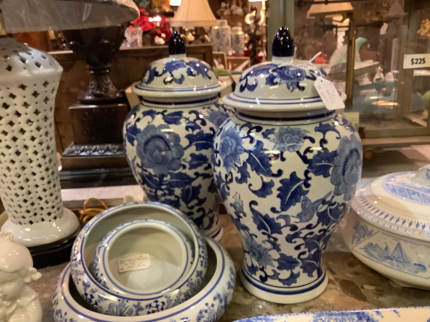 630. Blue & white ginger jars