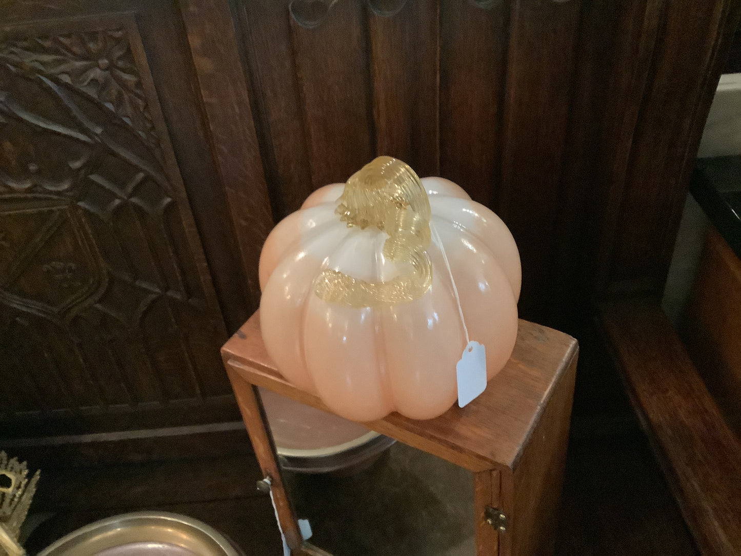 246. Orange art glass pumpkin