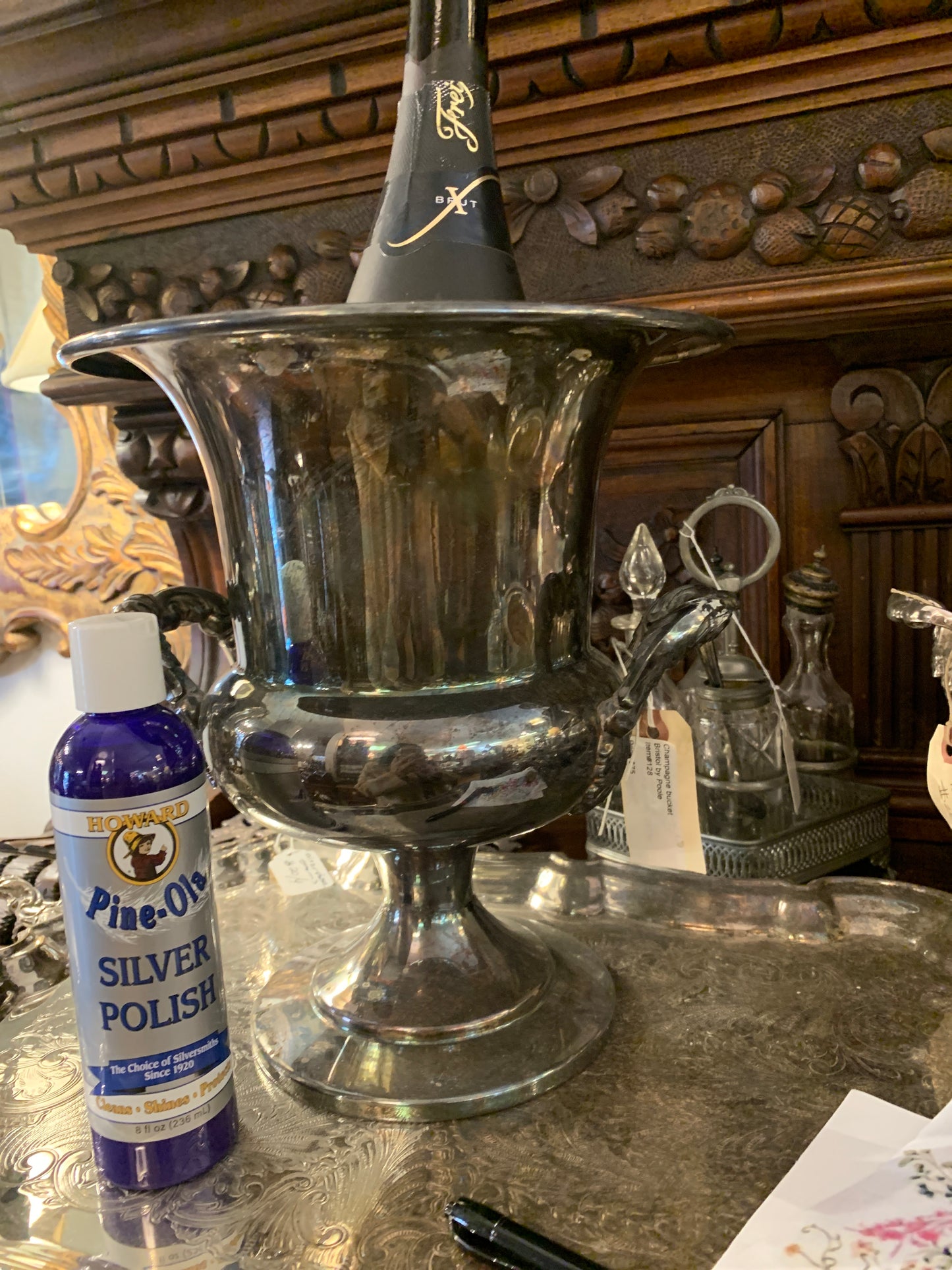 128. Silver plate champagne bucket