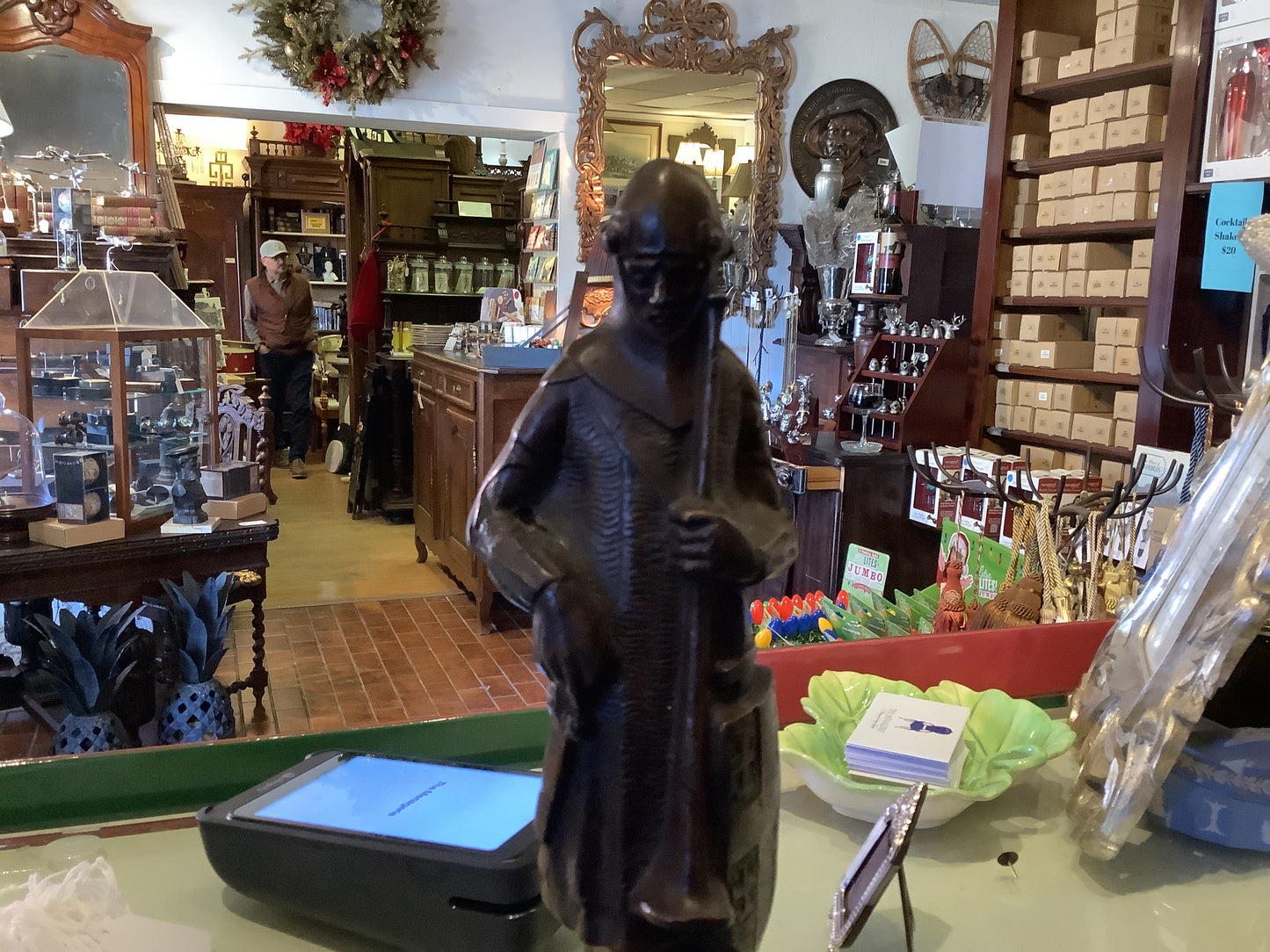 933. Bronze cantor statue