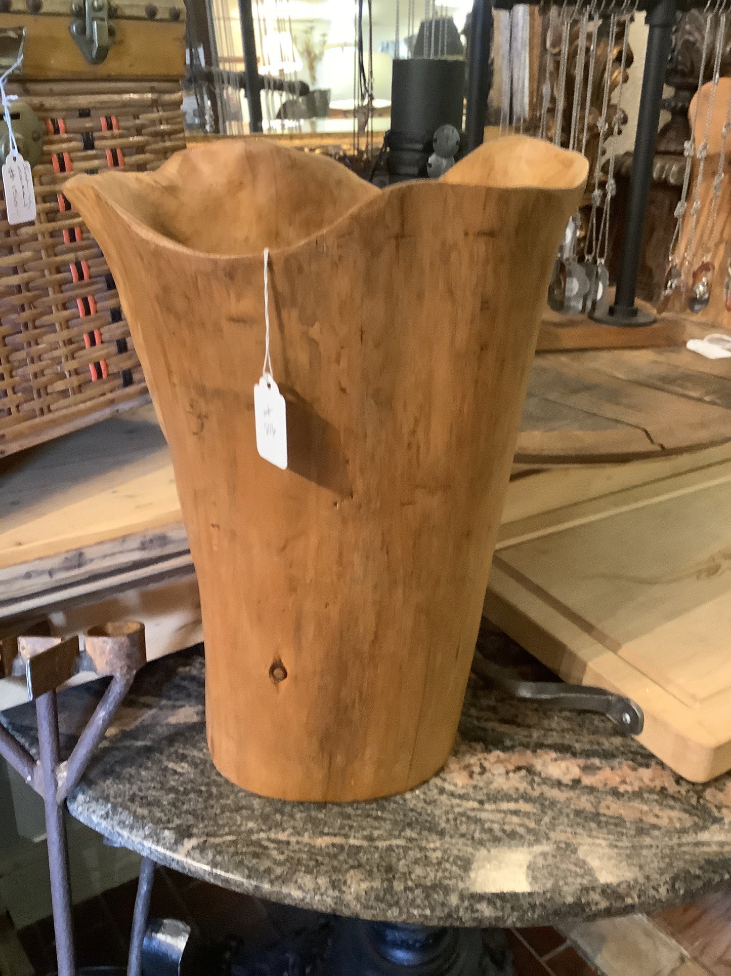 816. Natural wood vase