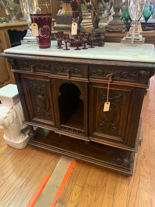 1202. Marble top entry cabinet