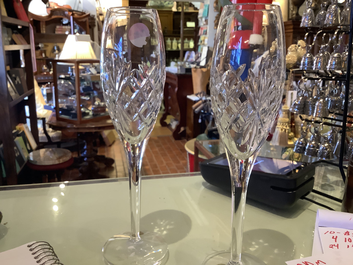 Waterford flutes/ pair