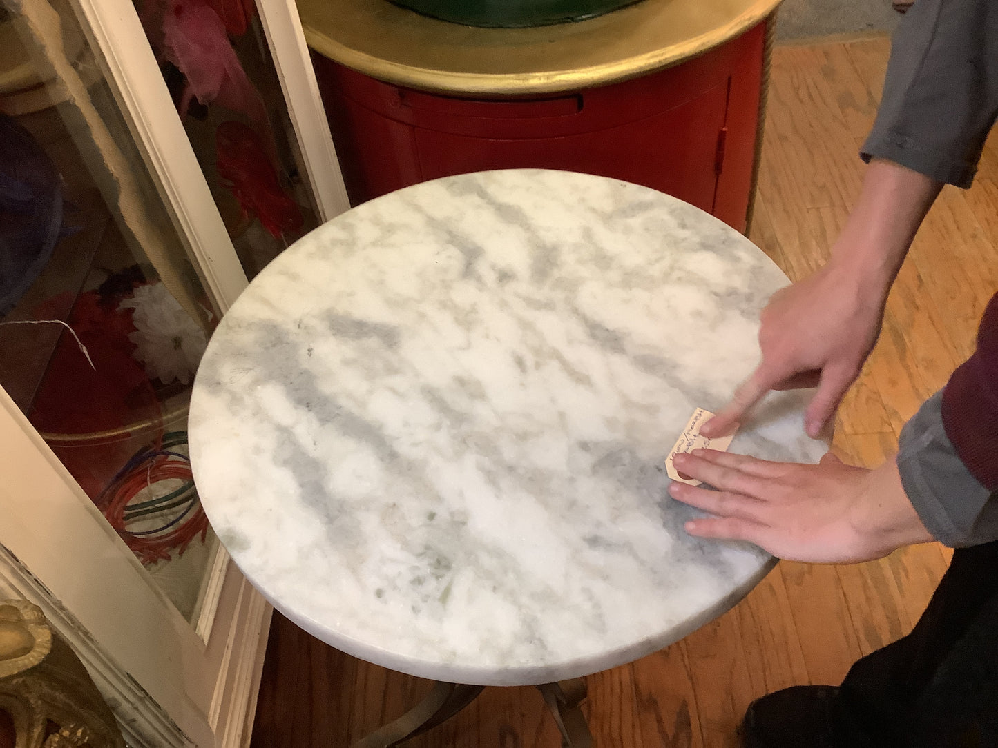3002. Iron/ marble table