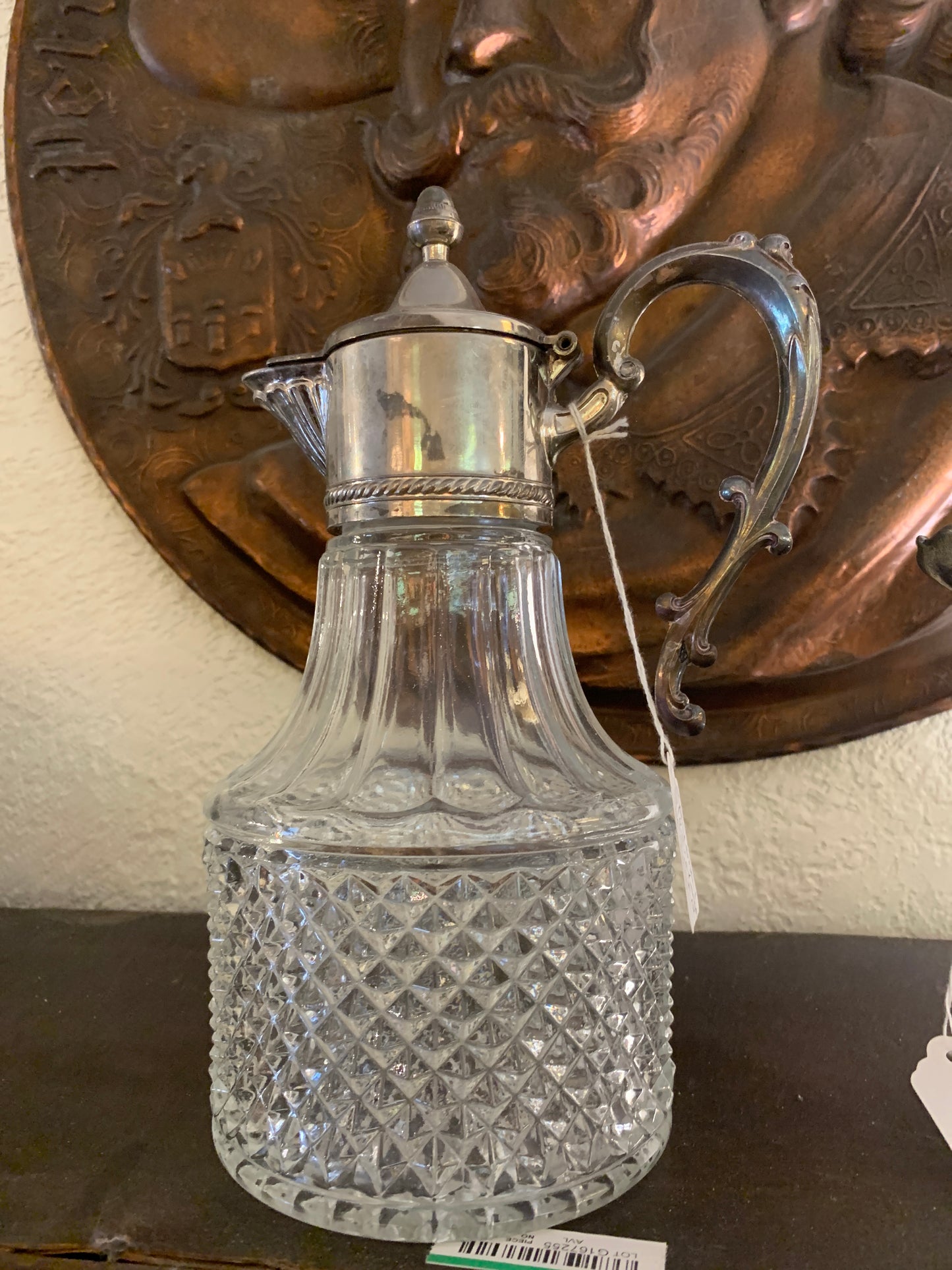 104. Crystal silverplate pitcher