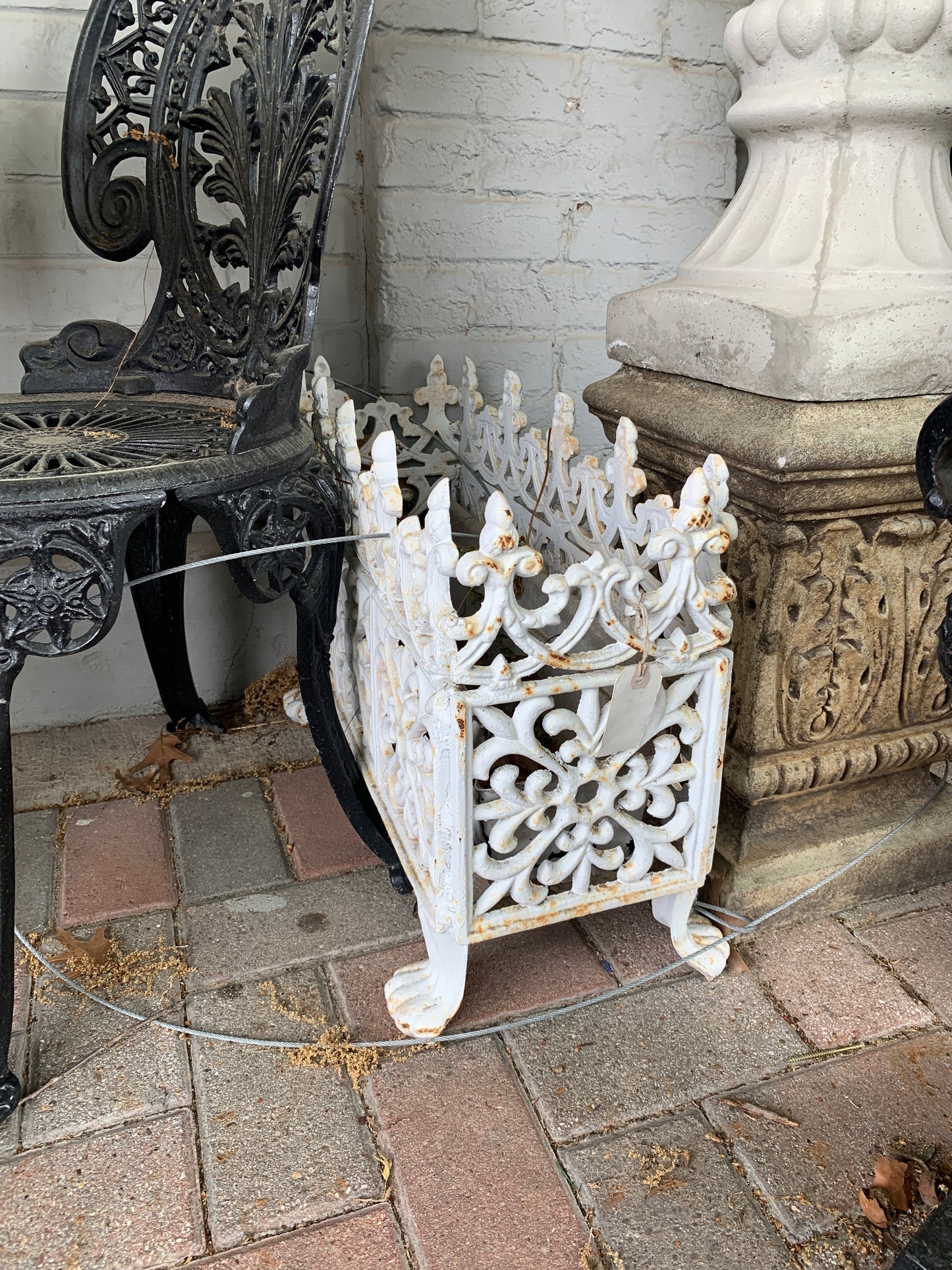 717. Victorian cast iron planter boxes /pair