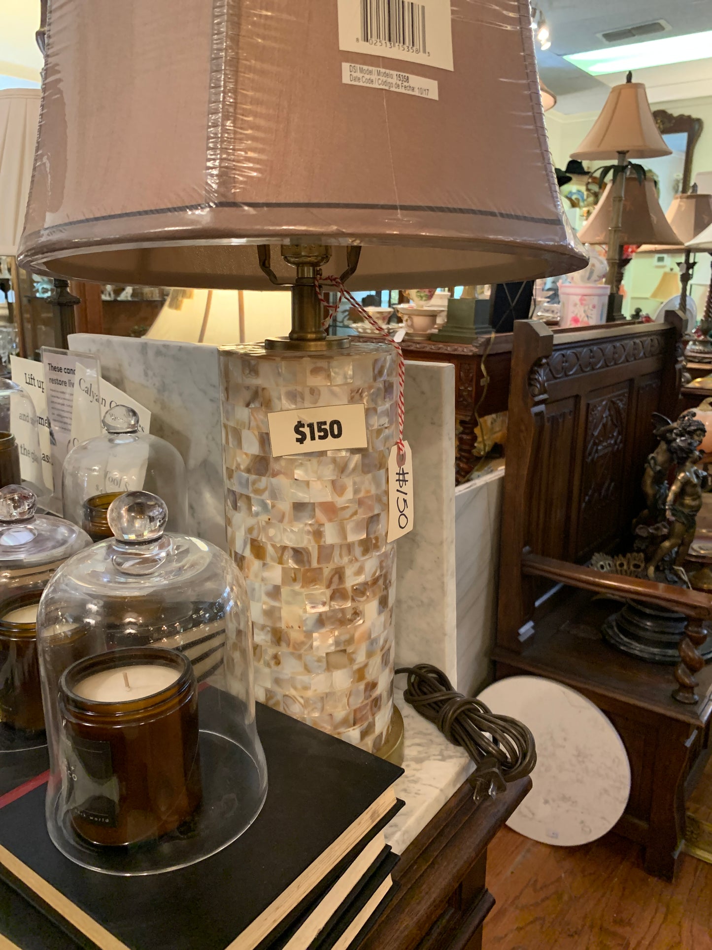592 brown mosaic lamps