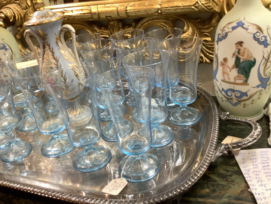 221. Blue water glasses/7