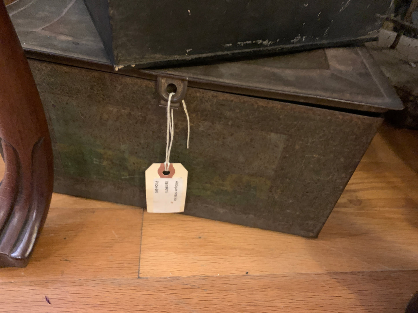 615. Antique tin box