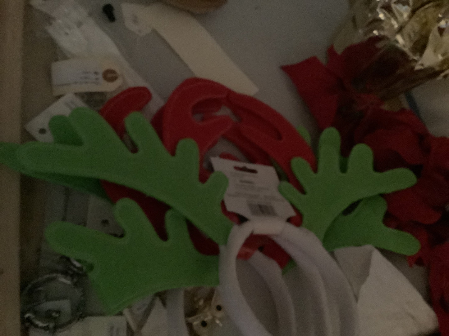 Green deer antler headband