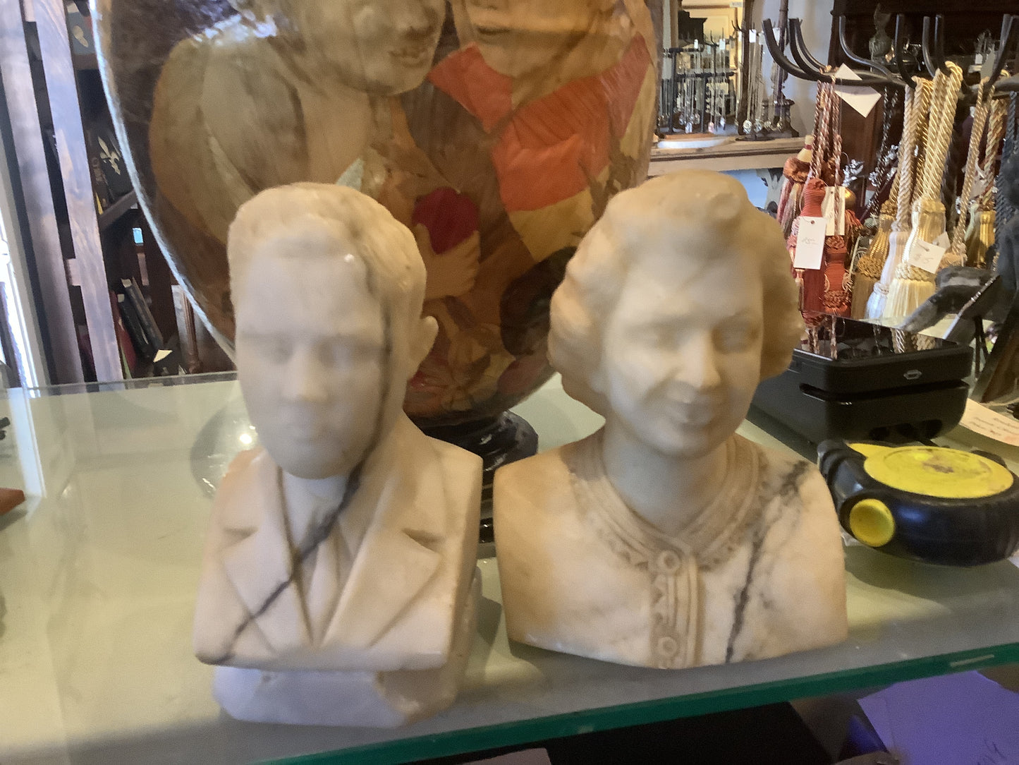 303. Alabaster busts/ pair