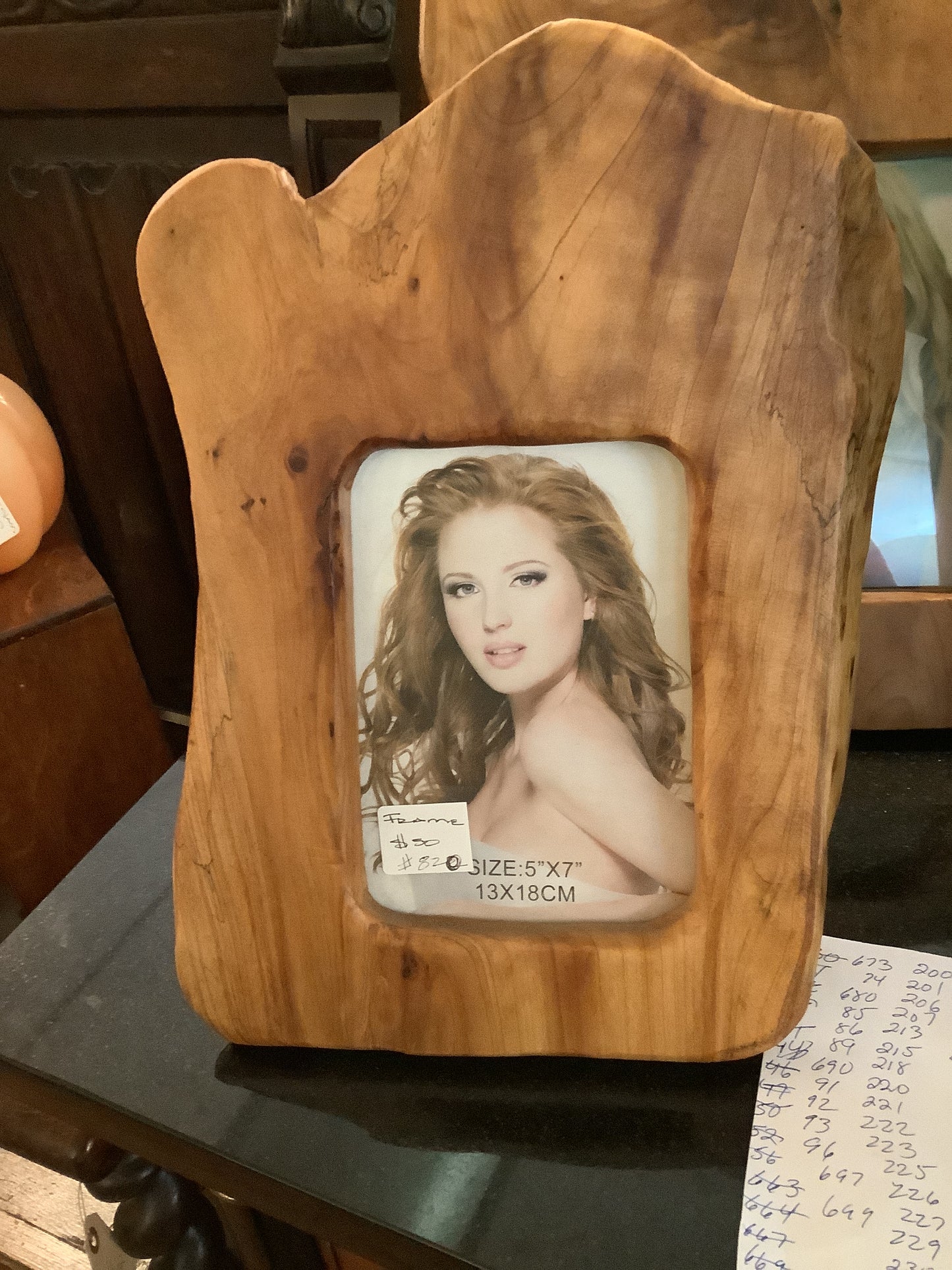 820. Rustic wood frame 5”x7”