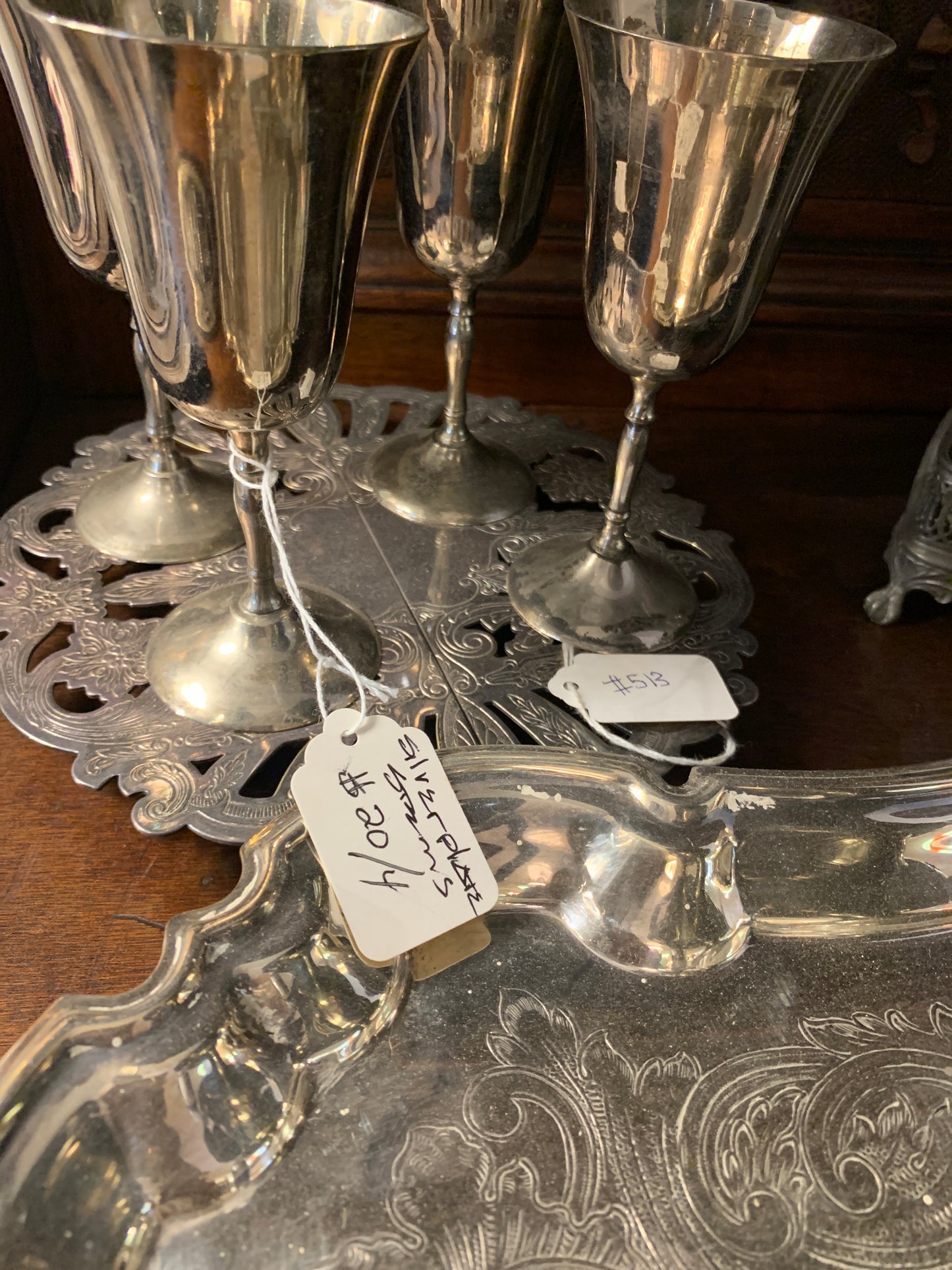 513 Expandable silverplate trivet