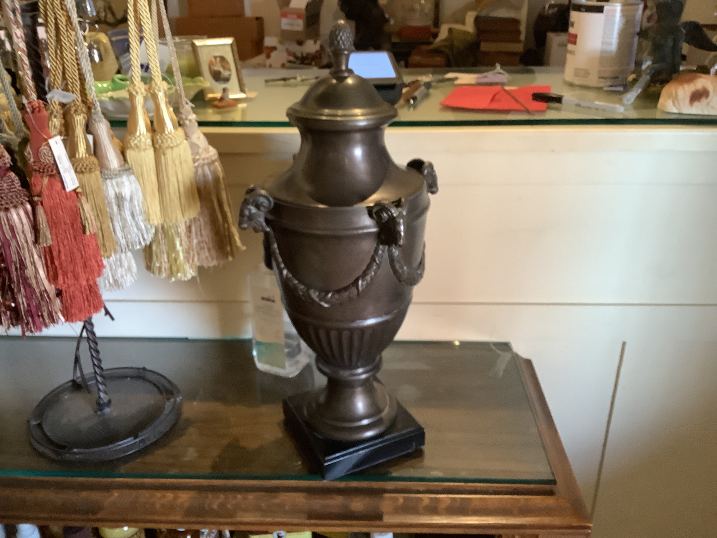 4035. Bronze lidded urn