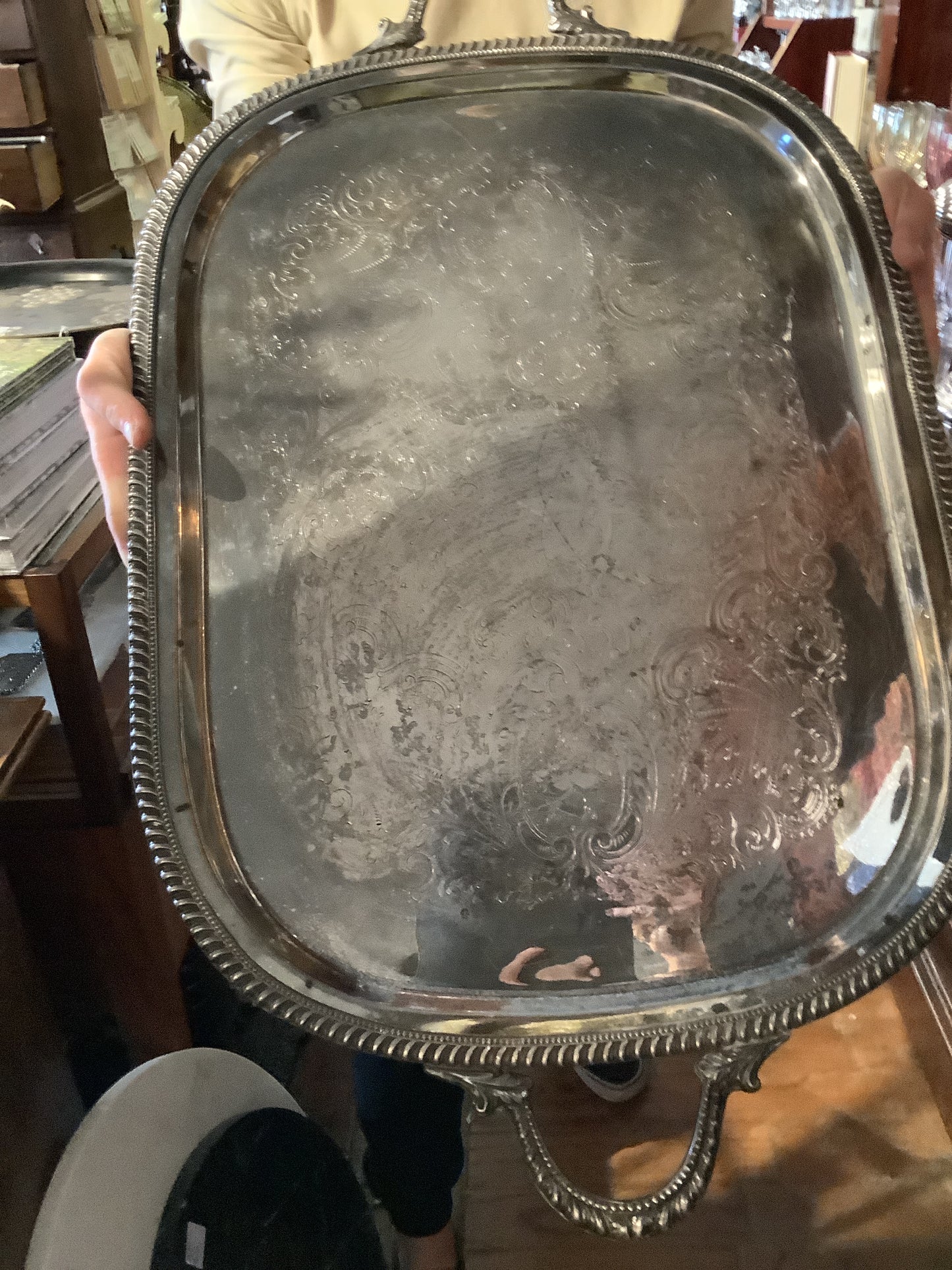 Large silver plated tray