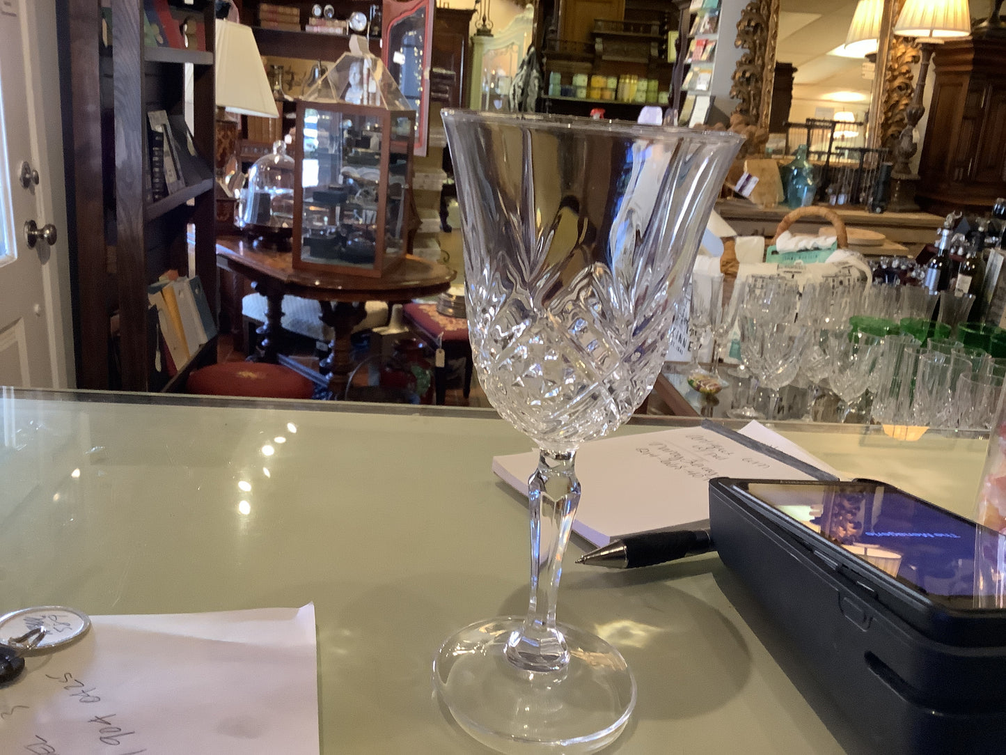 Diamanté Wine glasses /6
