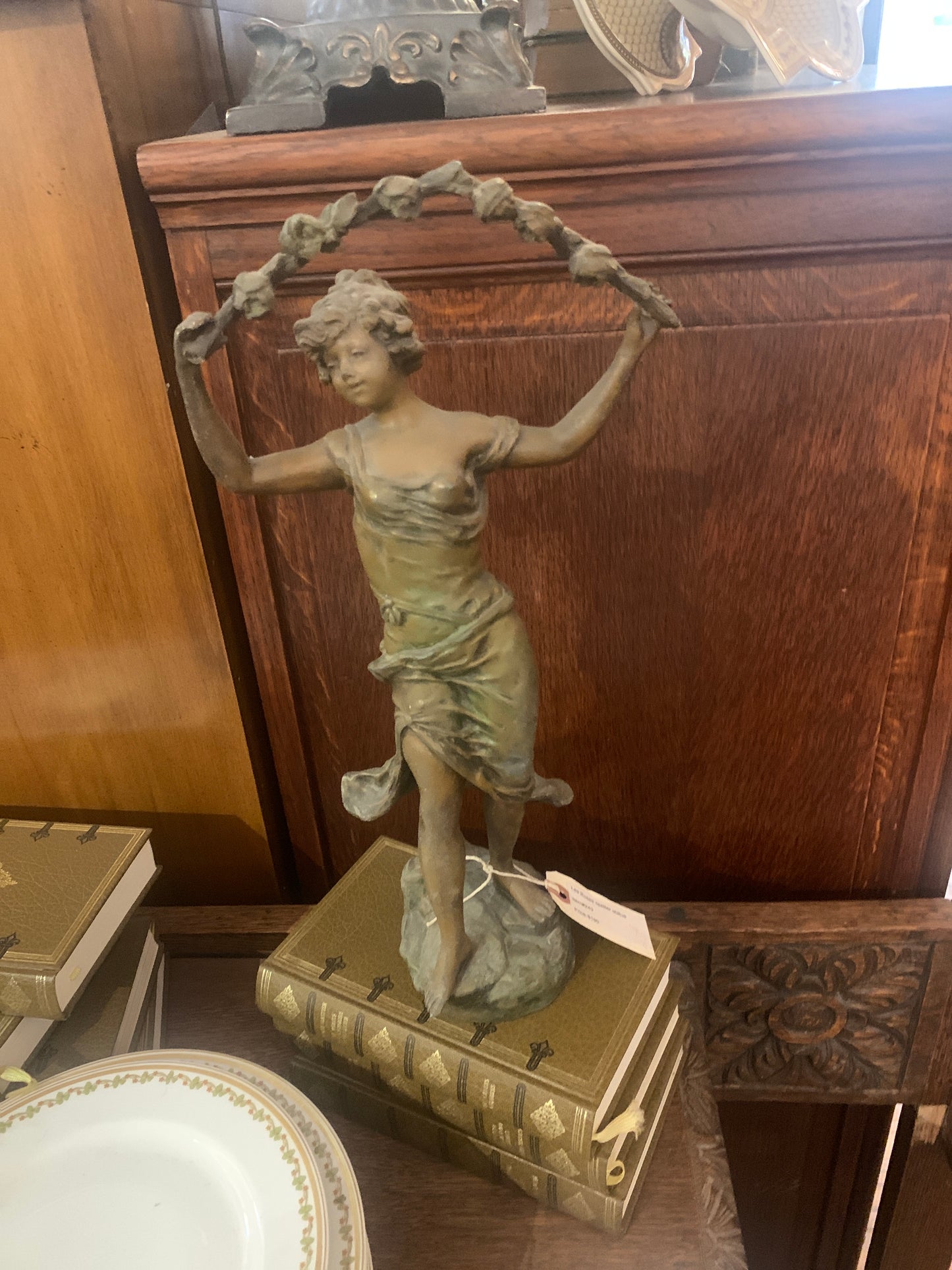 243. Les Roses spelter statue