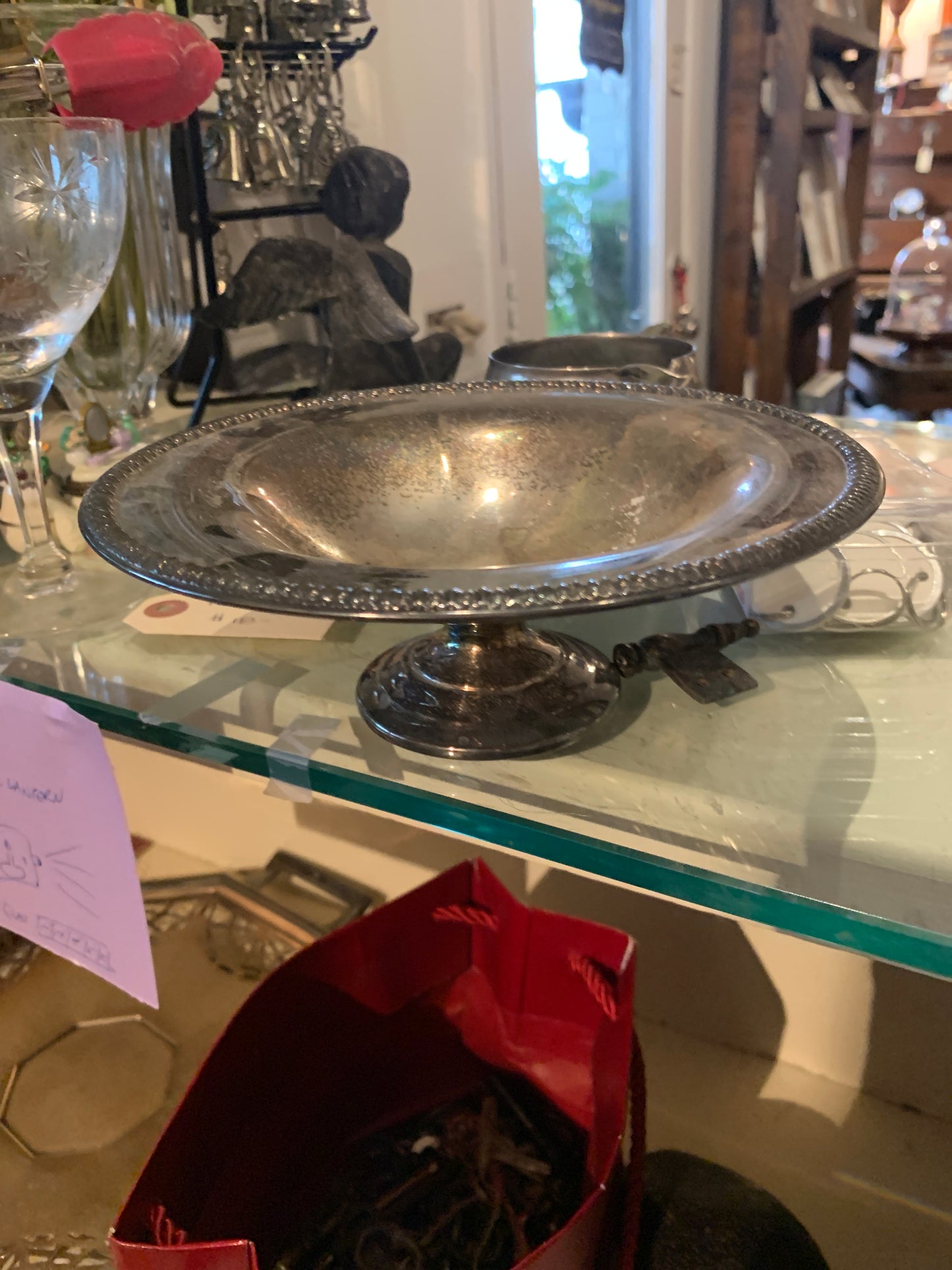 99. Silver plate candy dish