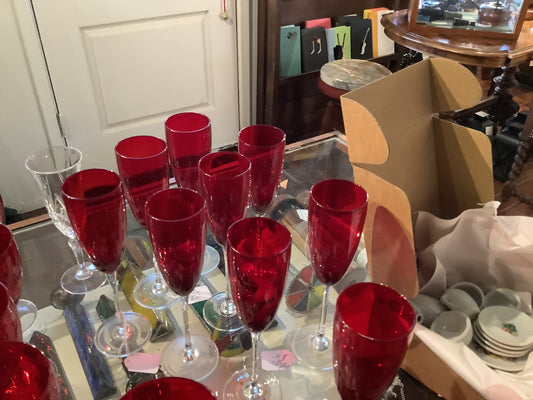Red flute pair