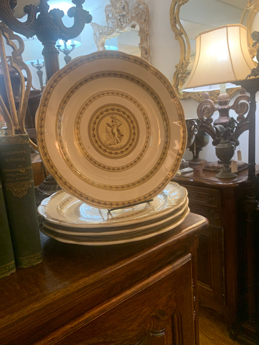 453. 5 pc. cherub plate set