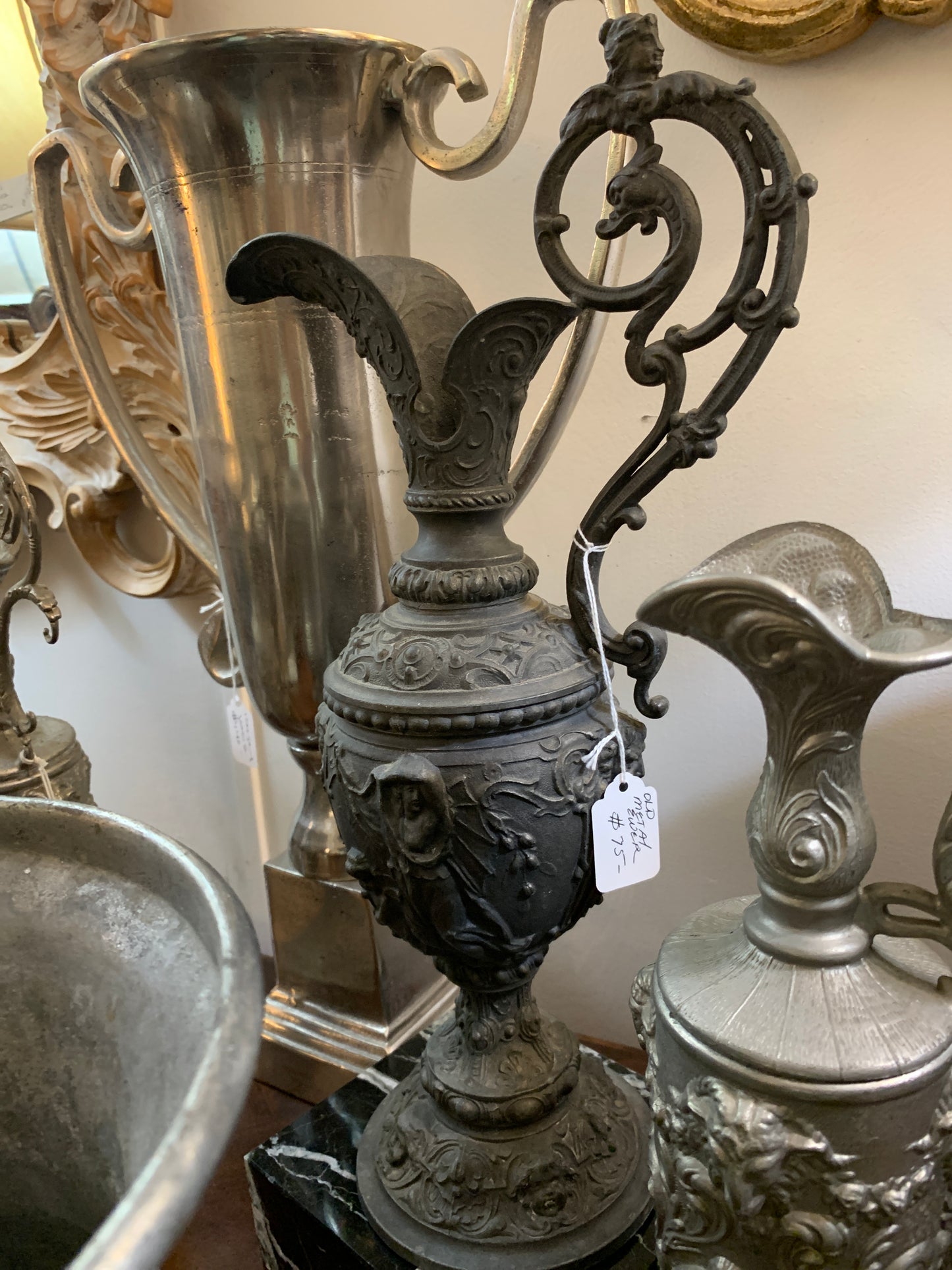 610. Old metal ewer