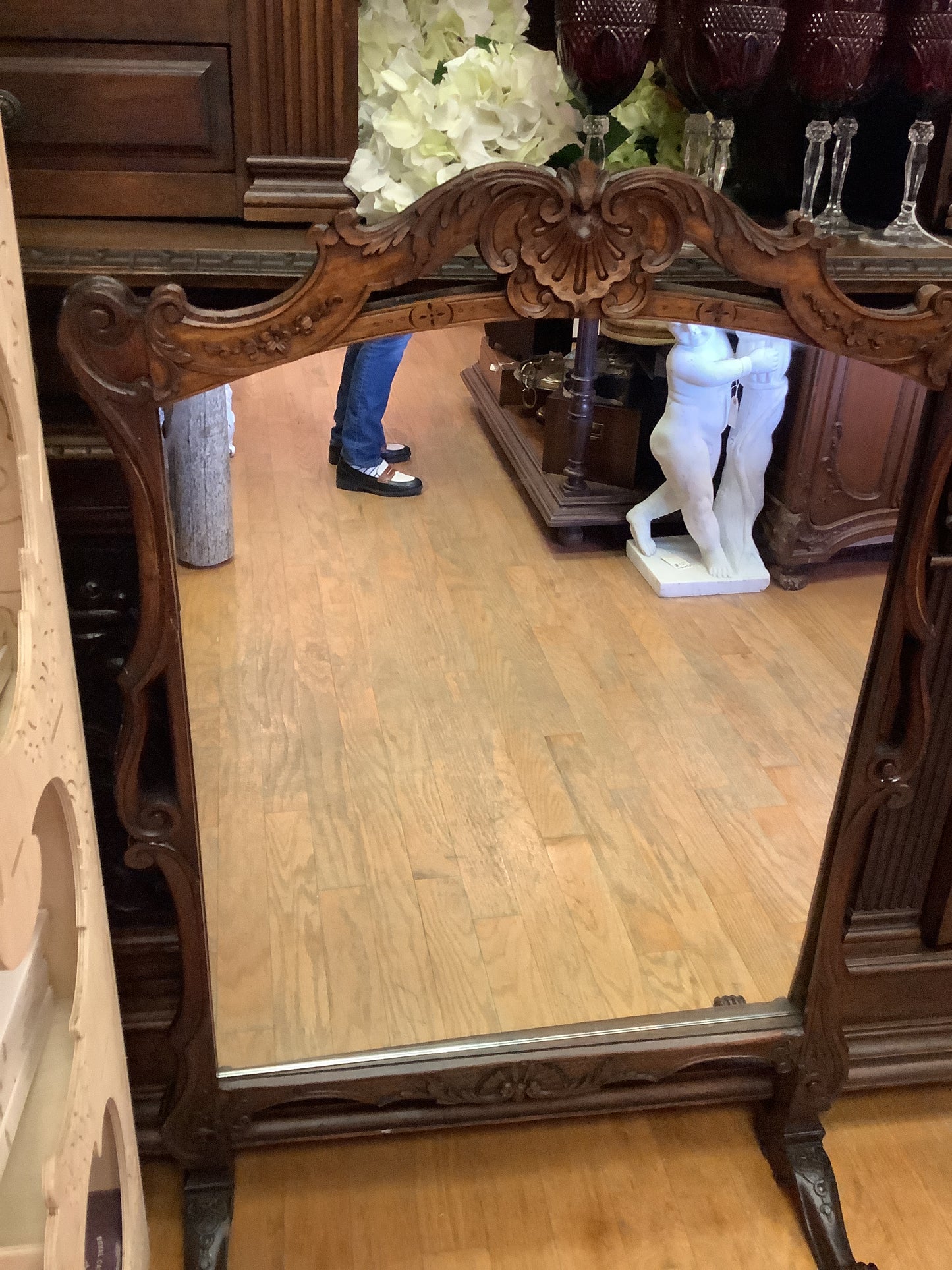 Antique mirrored fireplace screen