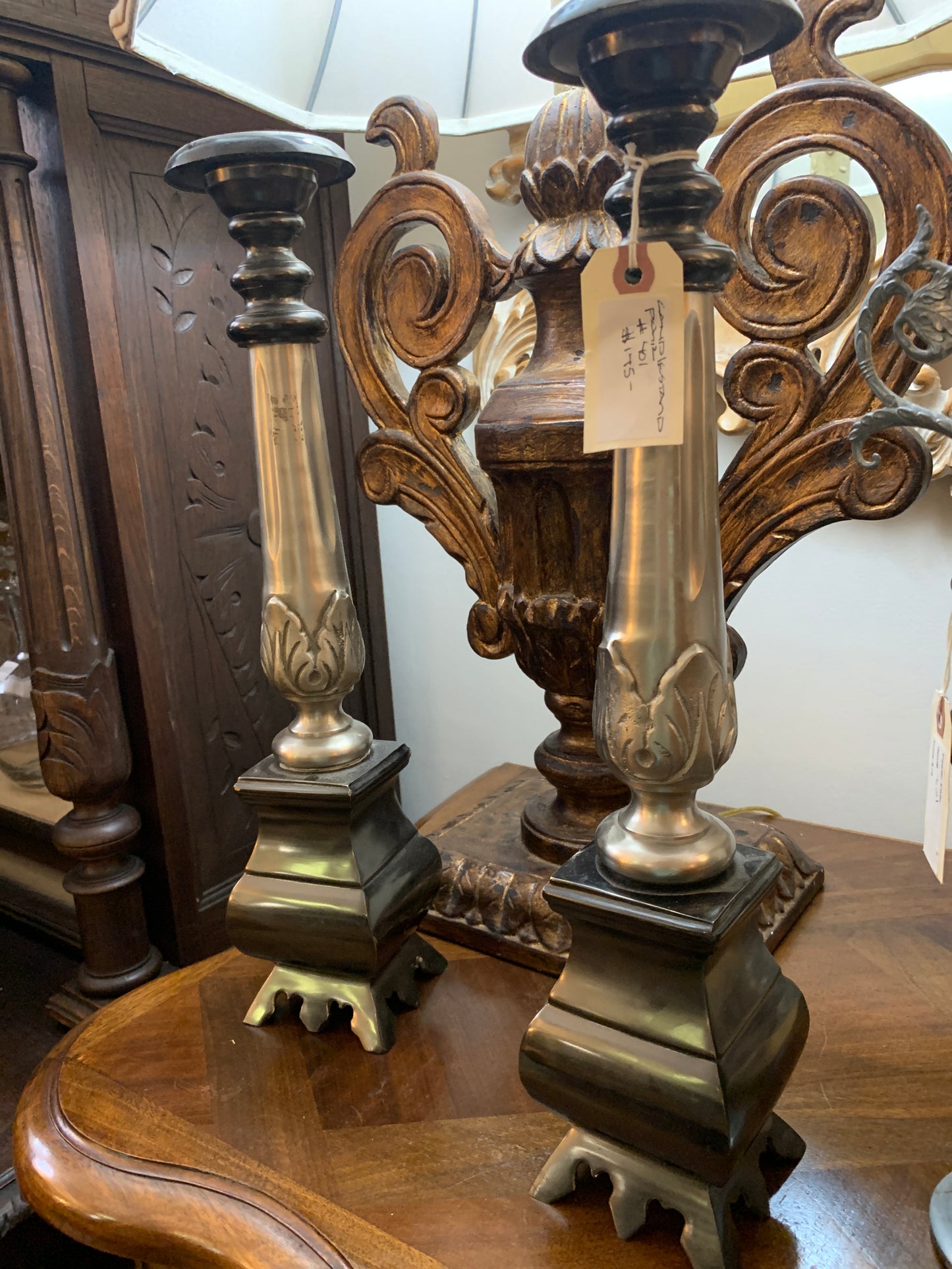 401. Candle stands blk/ silver