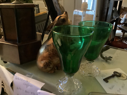 Green glass pair