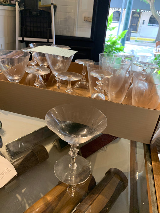 Vintage etched stemware/18