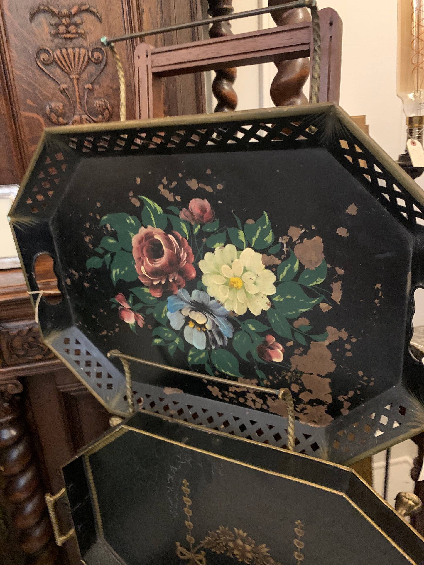 3023. Black tole tray