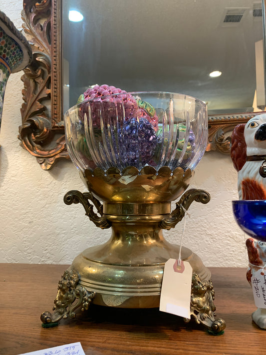 317. Brass figural compote